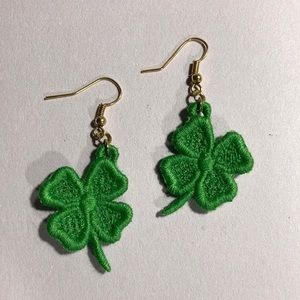 🍀 2 for $20 Fabric Four Leaf Clover Earrings